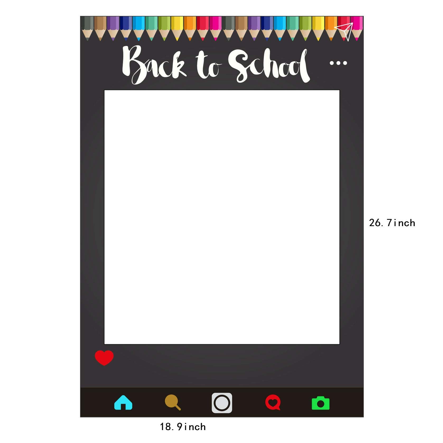 7-Gost Back To School Party Photo Booth Props First Day Of School With Photo Frame(Pack Of 30)